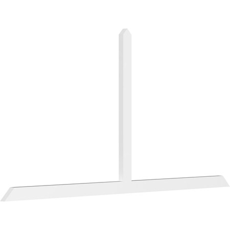 Ekena Millwork Portland Architectural Grade PVC Gable Bracket, 108"W x 54"H x 2"D x 4"F, 12/12 Pitch GBP108X54X0204POR00